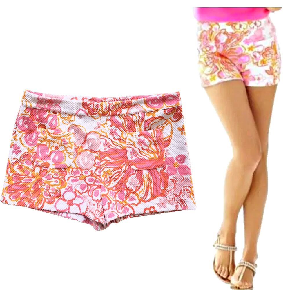 Lilly Pulitzer Alycia Short Happiness Is Size 12 Pink Orange
